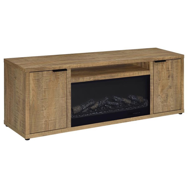 Fuller – 60 2-Door TV Stand Fireplace Media Console – Mango