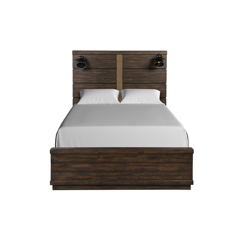Industrial Farmhouse Designed Bed With Bluetooth