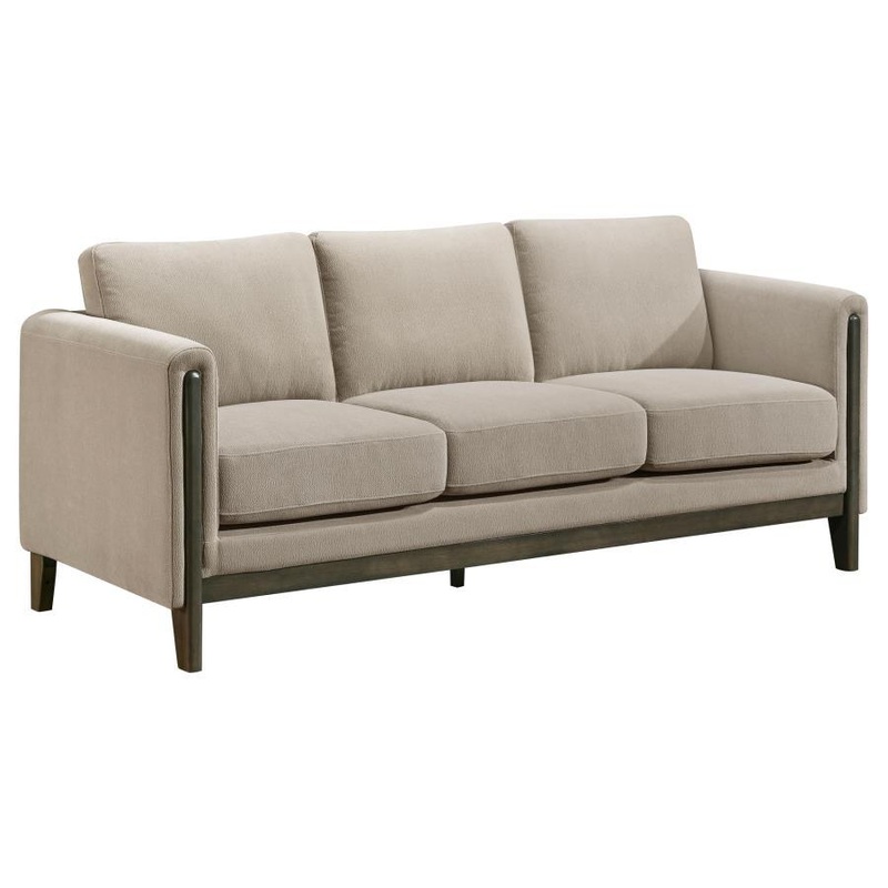 Islington – Fabric Upholstered Panel Arm Sofa – Taupe