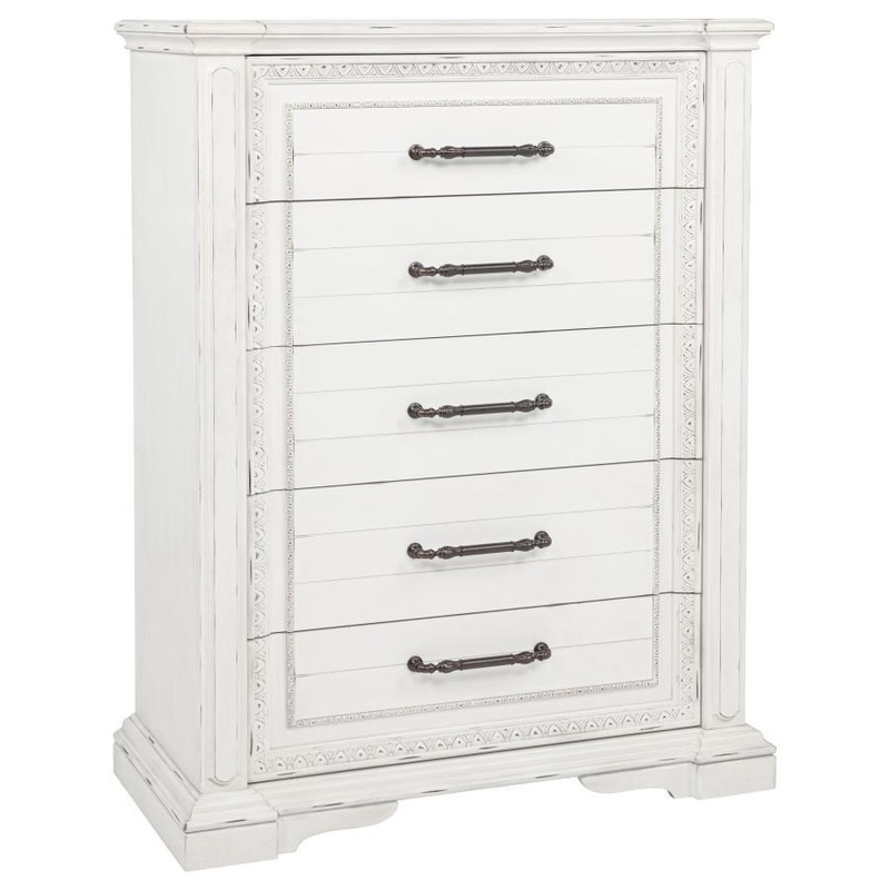 Mckinney – 5-Drawer Bedroom Chest Of Drawers – Vintage White