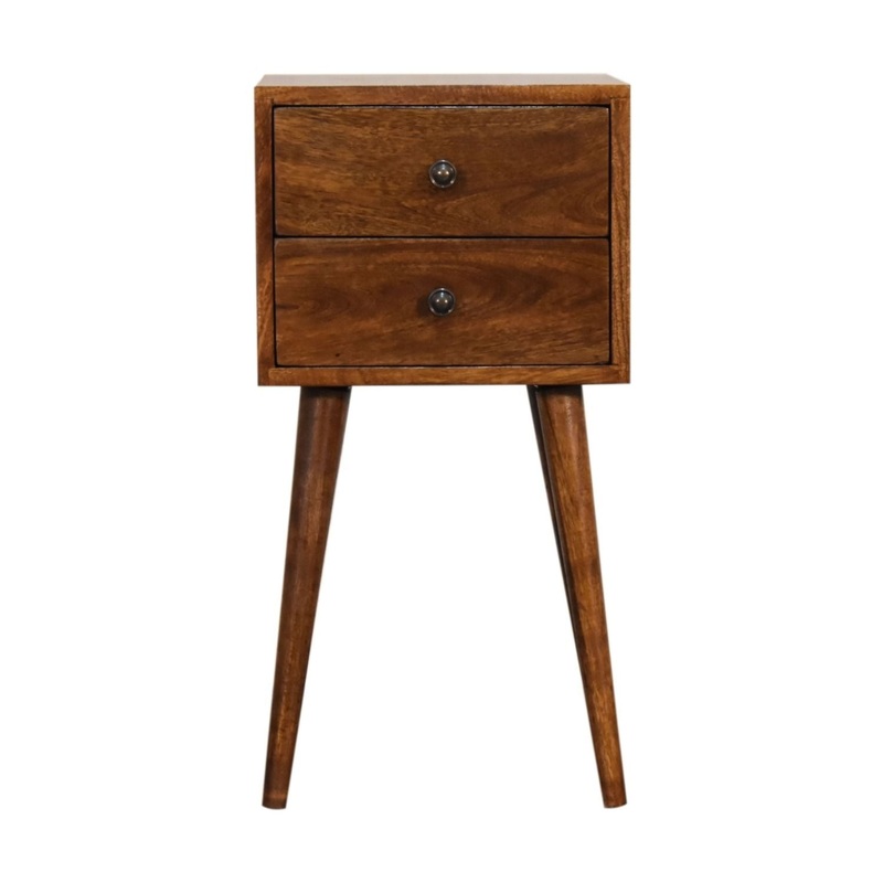 Mini 2 Drawer Nightstand|Dark Brown|Light Brown