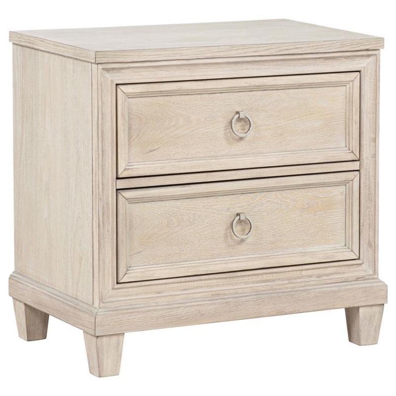 Pembroke – 2-Drawer Nightstand Bedside Table – Washed Oak