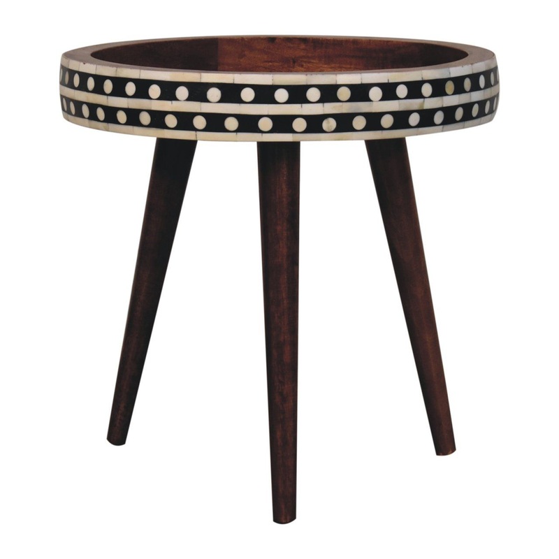 Small Patterned Nordic Style End Table