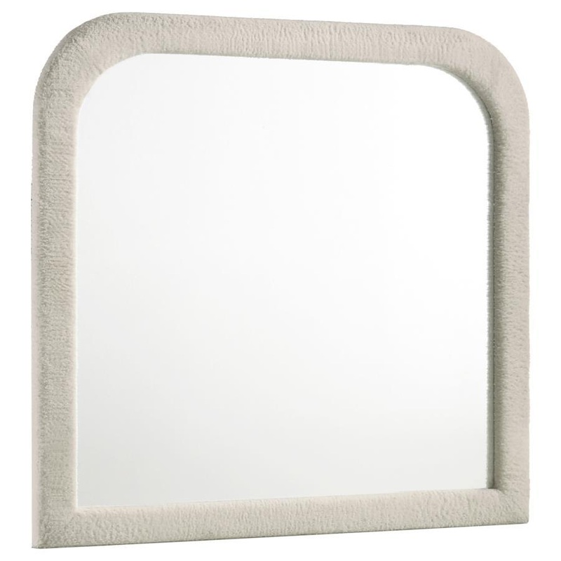Sonya – Upholstered Bedroom Dresser Mirror – Ivory