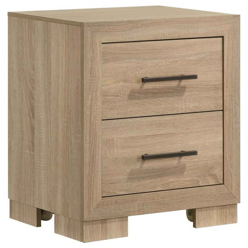 Arielle – 2-Drawer Bedroom Nightstand With Casters – Light Oak