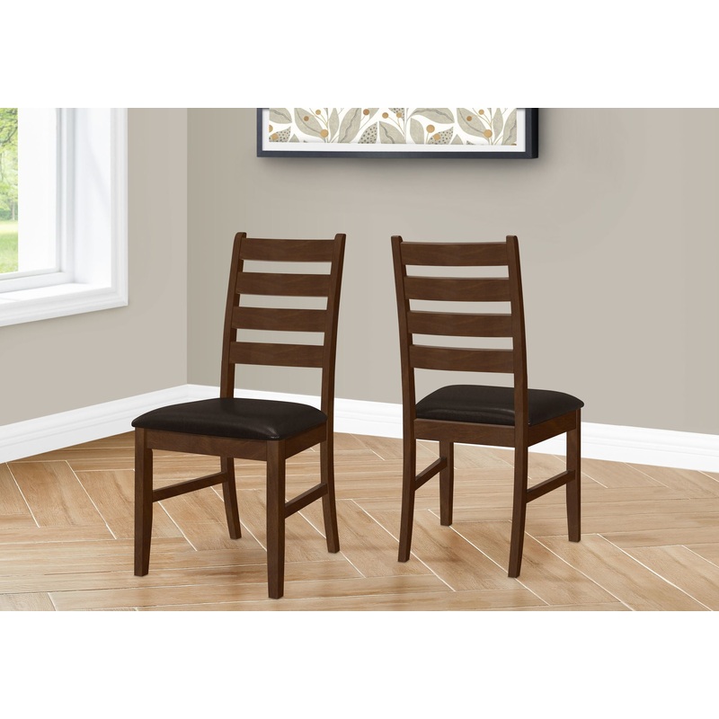 Dining Chair, Dining Room, Side, Upholstered, Transitional (Set of 2) – Brown