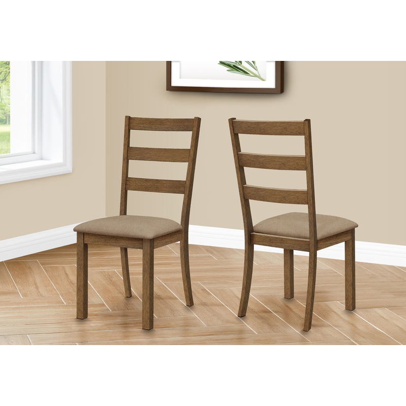 Dining Chair, Side, Upholstered For Dining Room, Transitional (Set of 2) – Beige