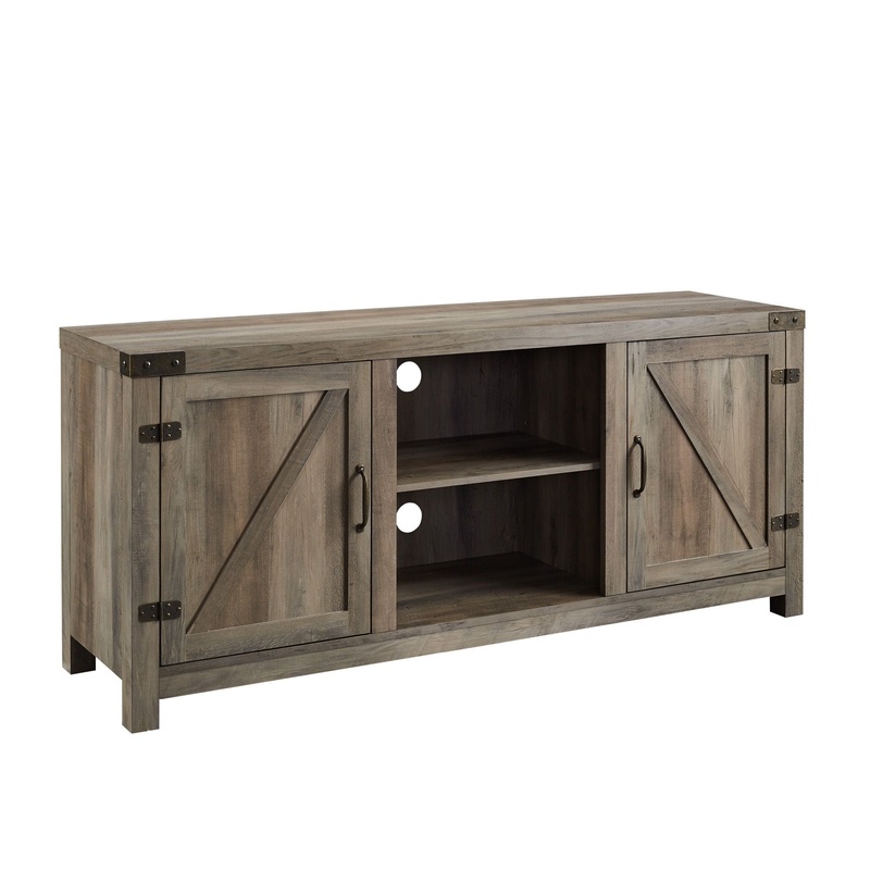 Farmhouse Barn Door TV Stand For TVs Up To 65