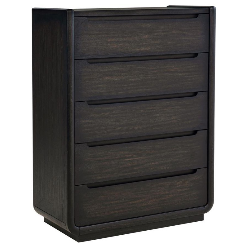 Leandro – 5-Drawer Bedroom Chest Of Drawers – Burnished Black