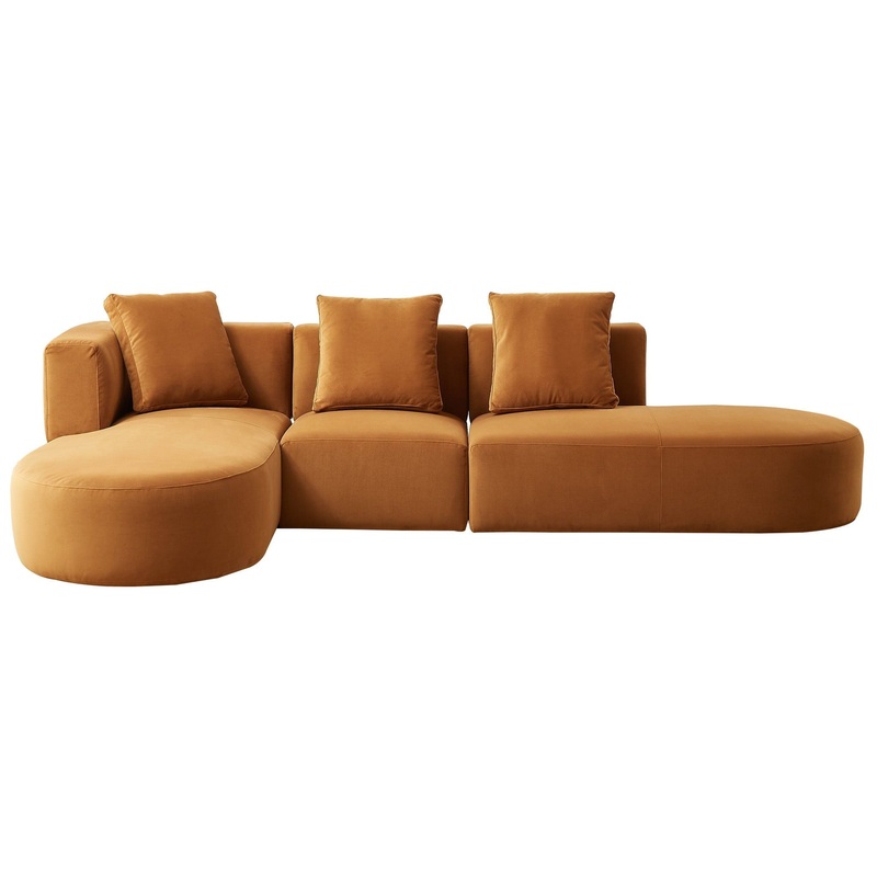 Orby – Stylish Sectional Sofa|Light Brown|Right Arm Facing|Left Arm Facing