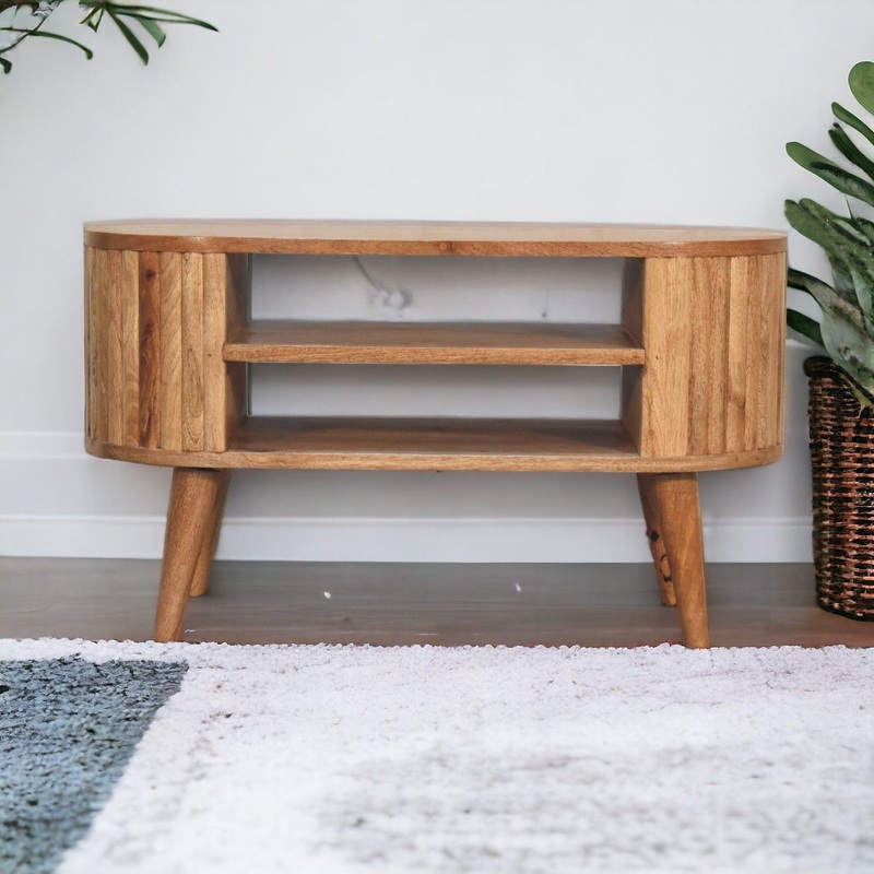 Stripe Media Unit – Oak