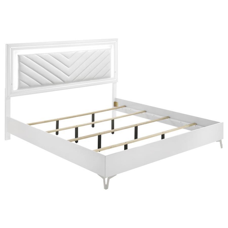 Cassia – LED Panel Bed|White|King|Queen