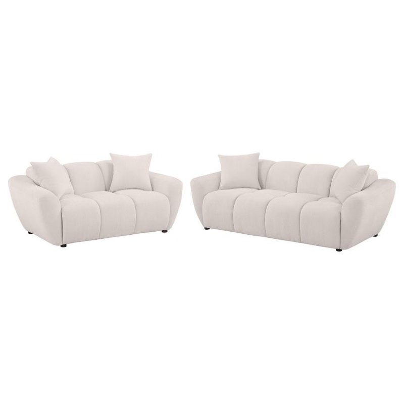 Destino – Chenille Splayed Arm Sofa Set