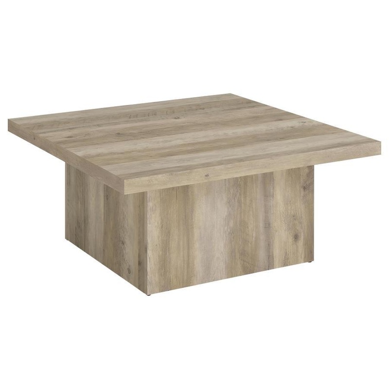 Devar – Square Engineered Wood Coffee Table – Distressed Pine