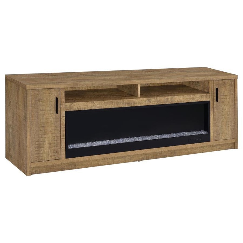 Eddy – 79 2-Door TV Stand Fireplace Media Console – Mango
