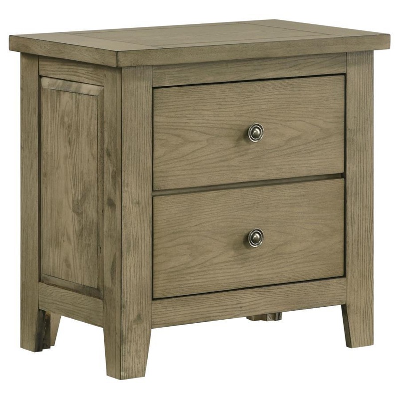 Hazlewood – 2-Drawer Nightstand Bedside Table – Vineyard Oak