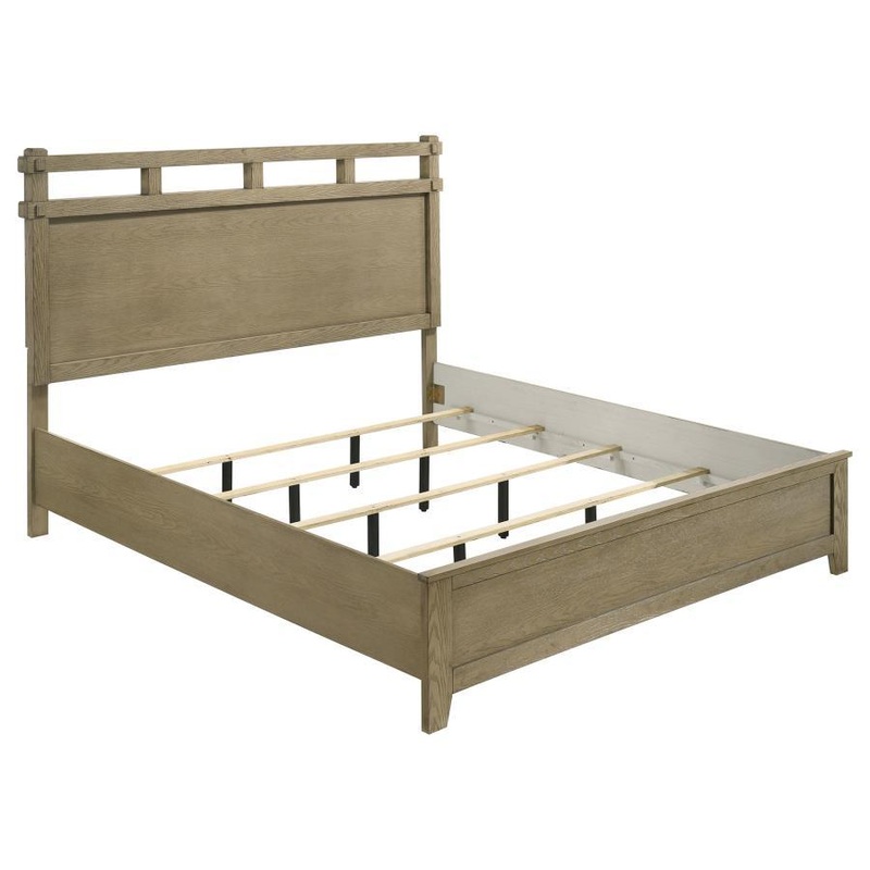Hazlewood – Panel Bed|Light Brown|King|Queen