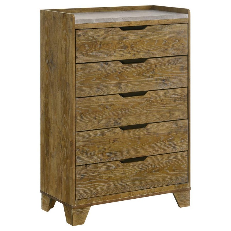 Henderson – 5-Drawer Bedroom Chest Of Drawers – Medium Oak