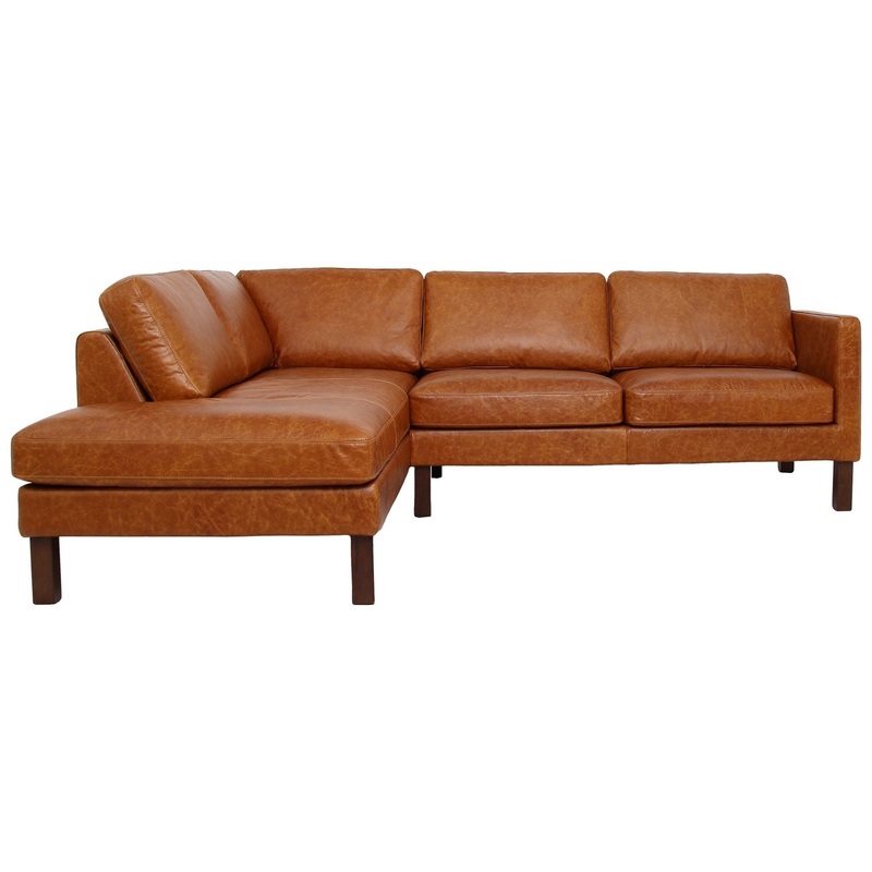 Juno – Waxy Sectional Sofa|Light Brown|Left Arm Facing|Right Arm Facing
