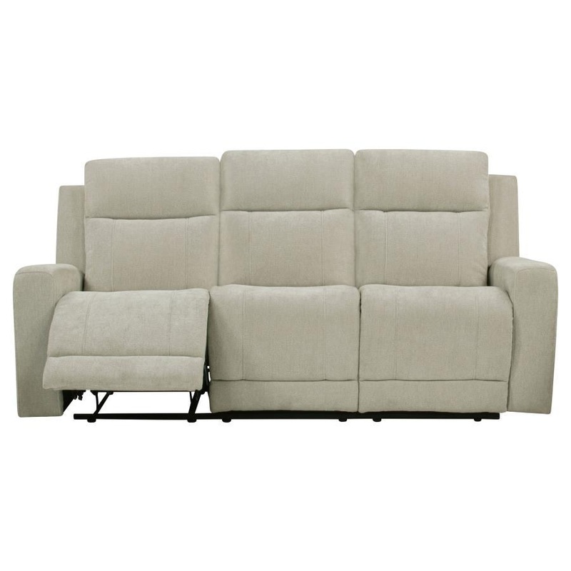Kennett – Chenille Upholstered Power Reclining Sofa – Ivory