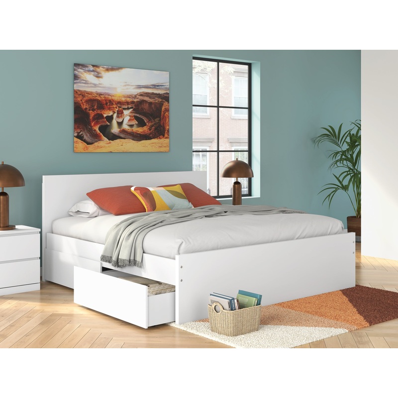 Onita King Panel Platform Bed with 2 Side Storage