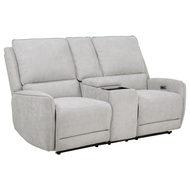 Sylmar – Chenille Upholstered Power Reclining Loveseat – Dove Gray