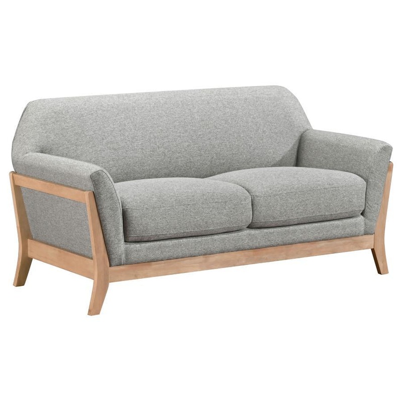 Vaughn – Fabric Upholstered Flared Arm Loveseat – Gray