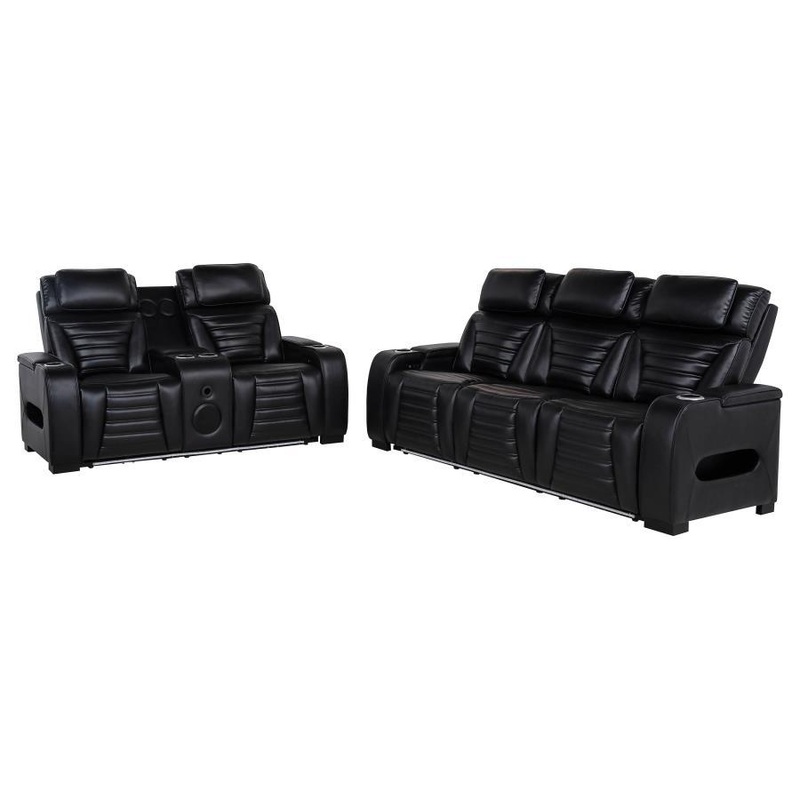 Zuma – Faux Leather Dual Power LED Sofa Set