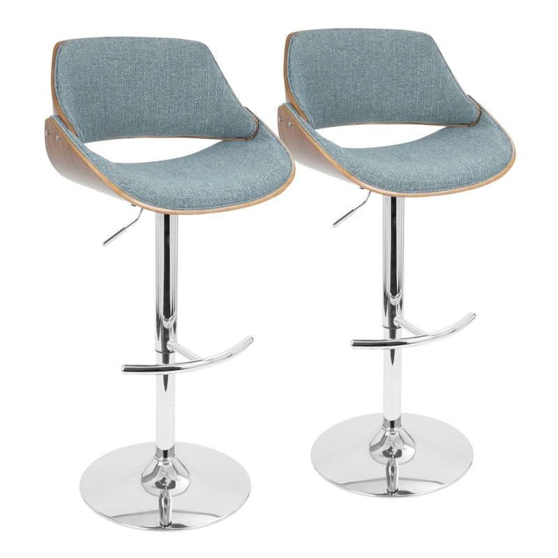 Fabrizzi – Mid Century Modern Adjustable Barstool With Swivel (Set of 2)