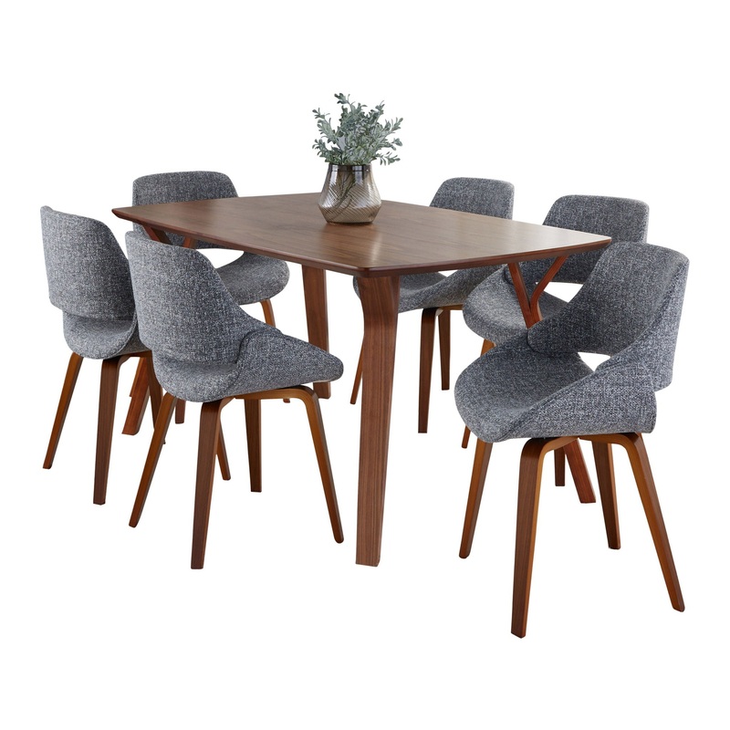 Folia Fabrico – 7 Piece Mid Century Modern Dining Set