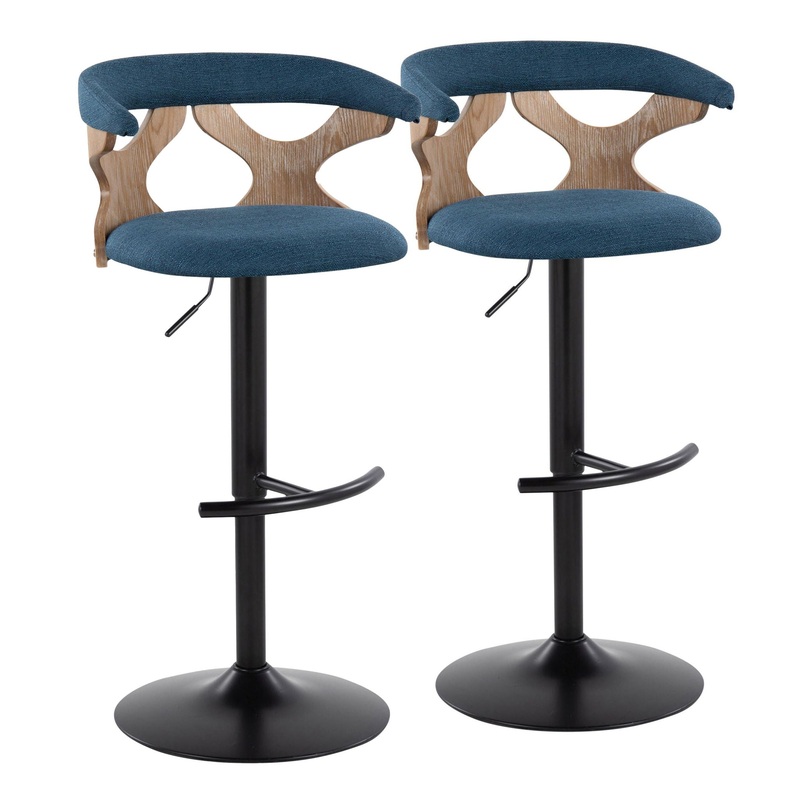 Gardenia – Contemporary Adjustable Barstool & Swivel With Rounded T Footrest (Set of 2)