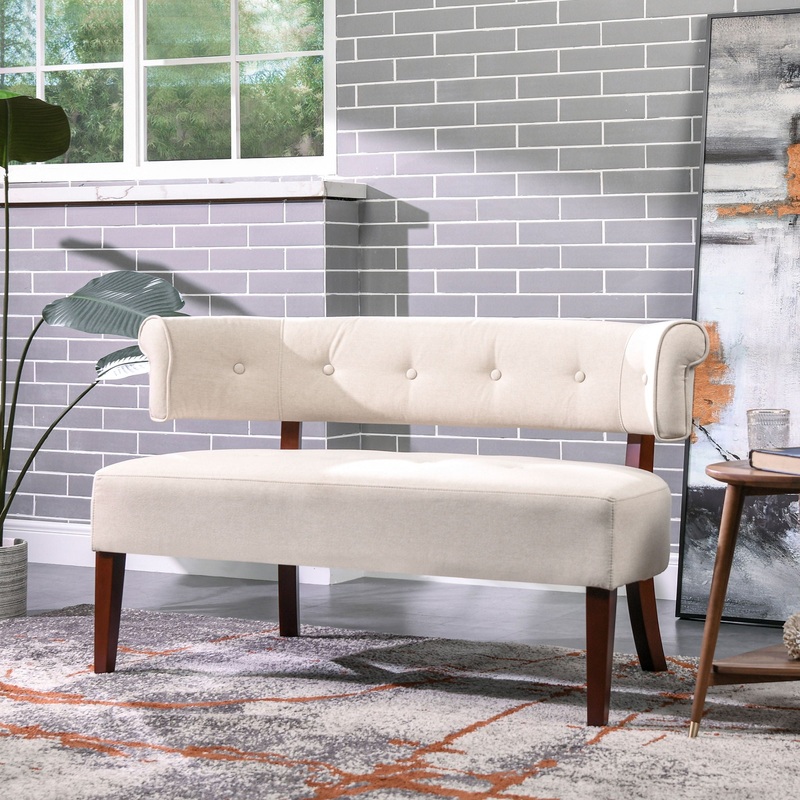 Jared – Versatile Roll Arm Tufted Bench Settee