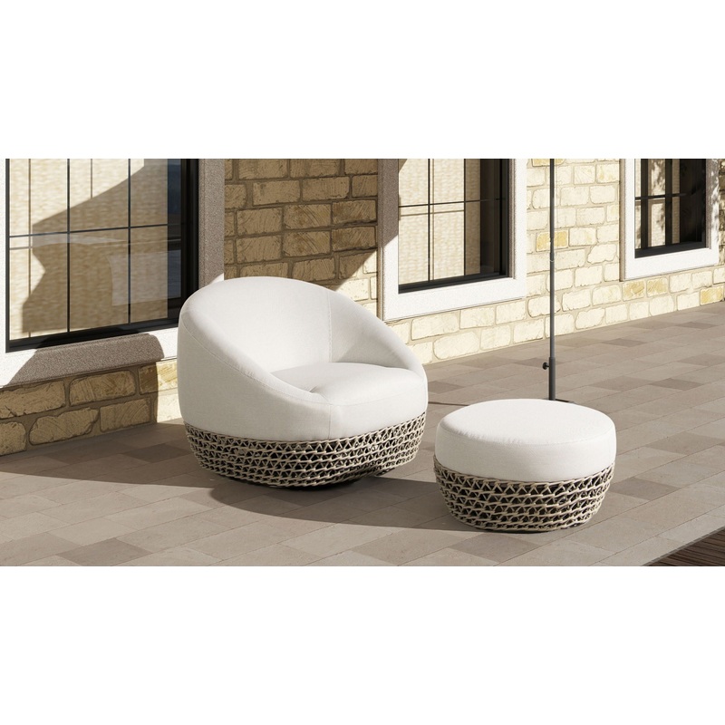 Willow – Round Upholstered Patio Ottoman