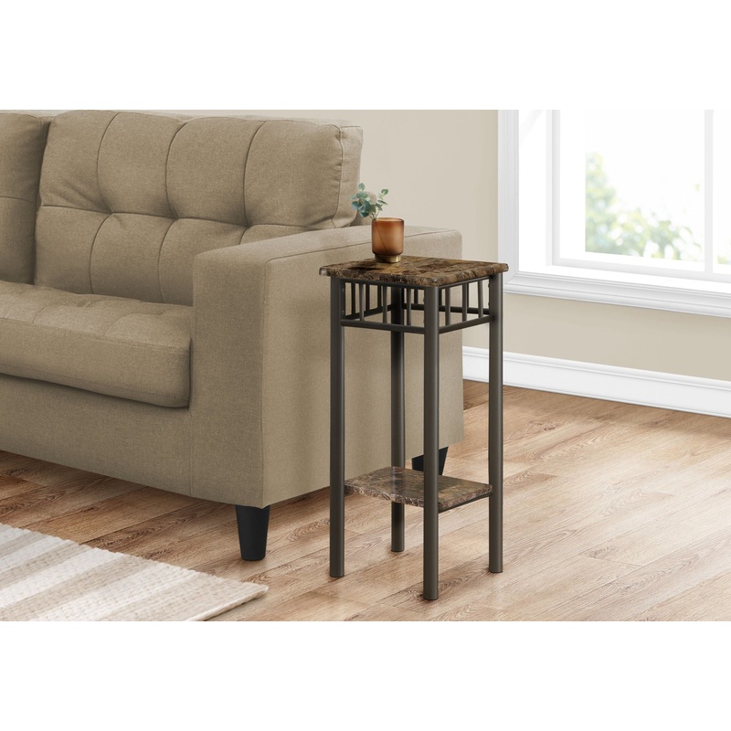 Accent Table Plant Stand Square For Living Room Tempered Glass