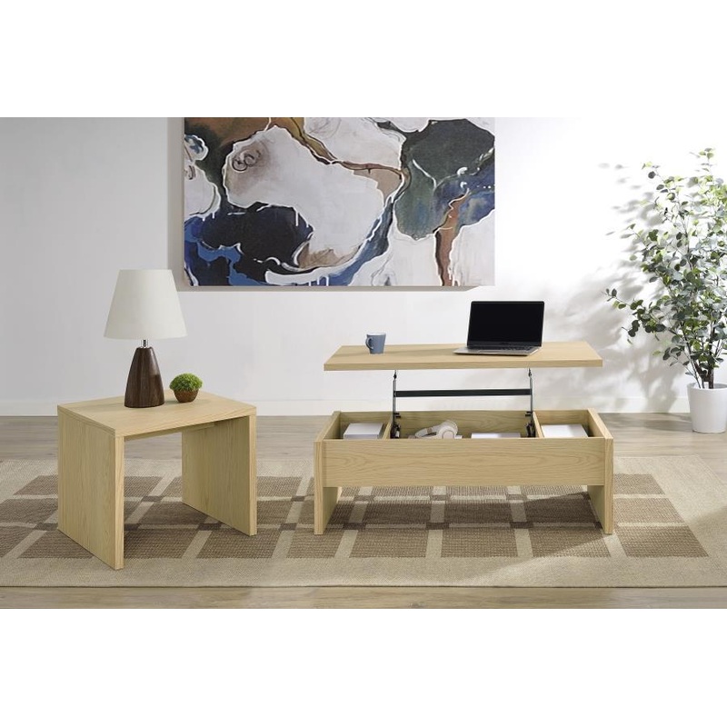 Canoga – Lift Top Cocktail Coffee Table Set – Light Oak