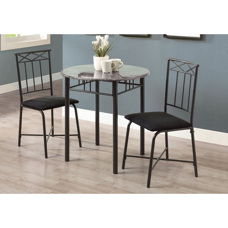 Dining Table Set Small Round 3 Pieces Set