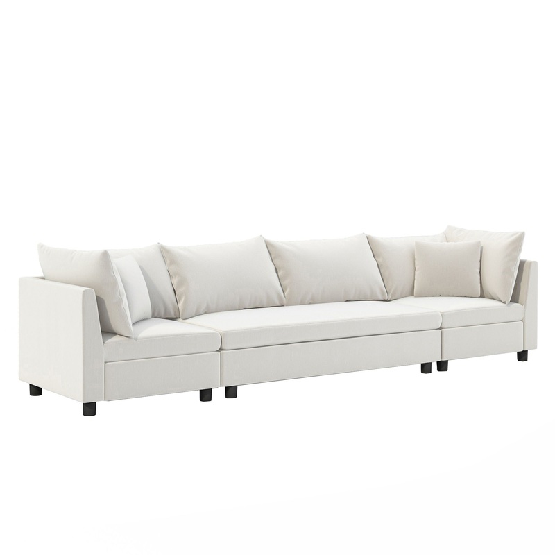 Modern Modular Sectional Oversized Couch Set With Pillows, Minimalist Style Wide Seat Comfy Sofa