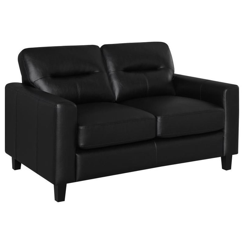 Scotland – Faux Leather Upholstered Track Arm Loveseat