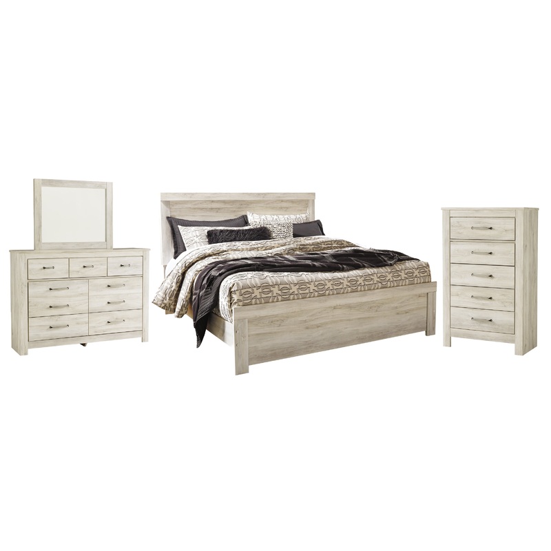 Bellaby  Panel Bed With Mirrored Dresser And Chest