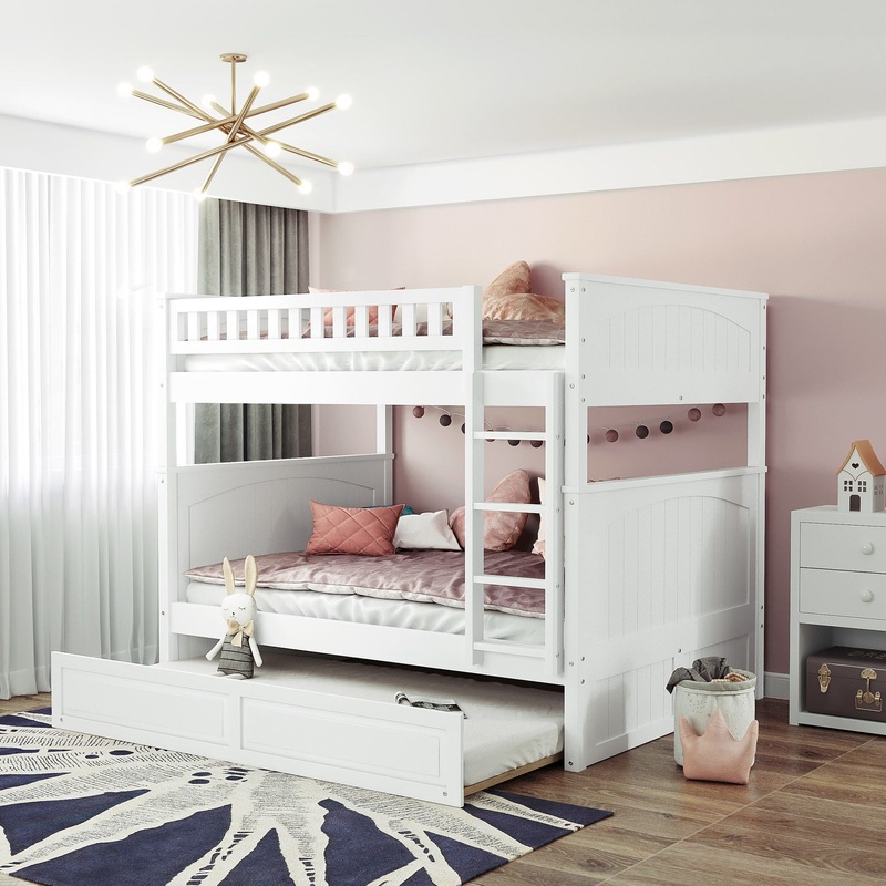 Bunk Bed With Twin Size Trundle, Guardrails