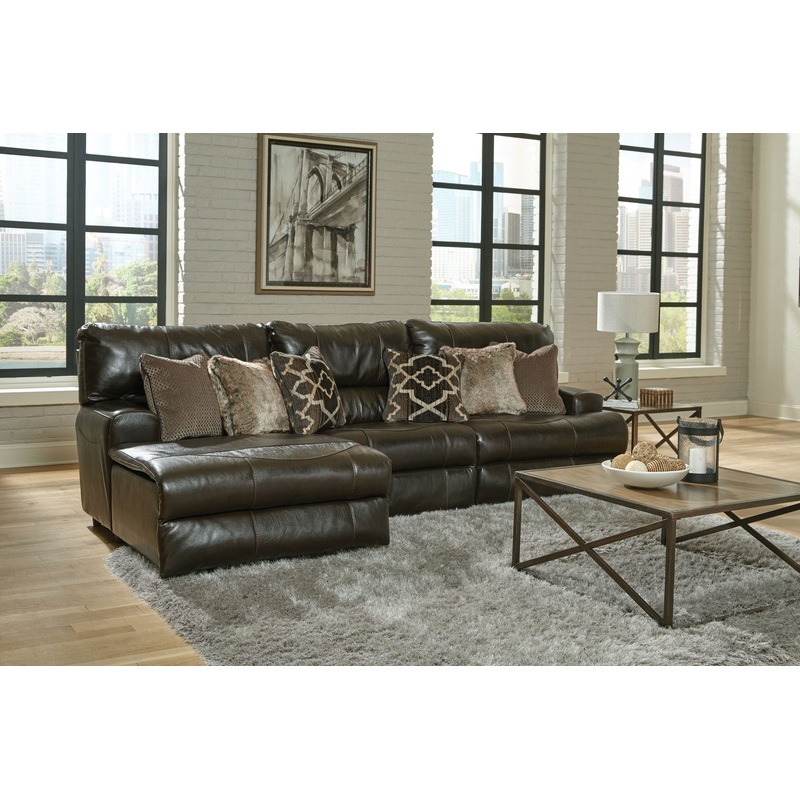 Como – 3 Piece Italian Leather Match Reclining Sectional
