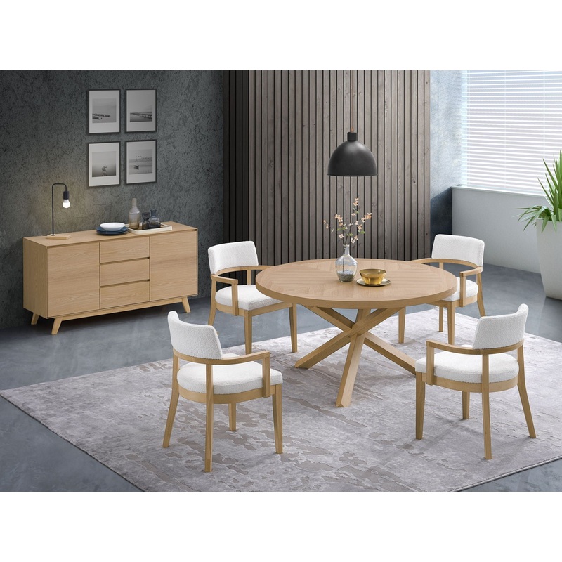 Kasem – Round Table With Matching Chair Dining Room Set