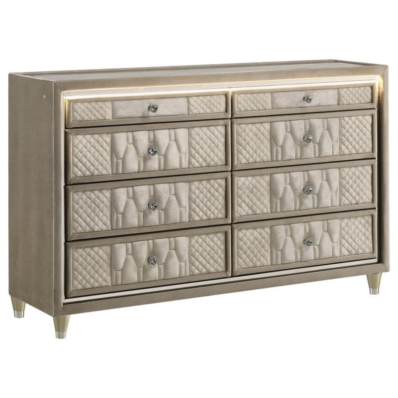 Lorient – 8-Drawer LED Bedroom Dresser Cabinet