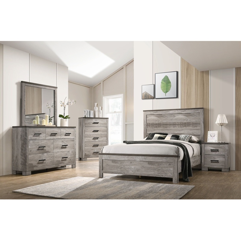 Millers Cove – Bedroom Set|Gray|3 Pc. Bed, Chest, Nightstand|4 Pc. Bed, Dresser, Mirror, Nightstand|5 Pc. Bed, Dresser, Mirror, Chest, Nightstand|King|Queen|Full|Twin