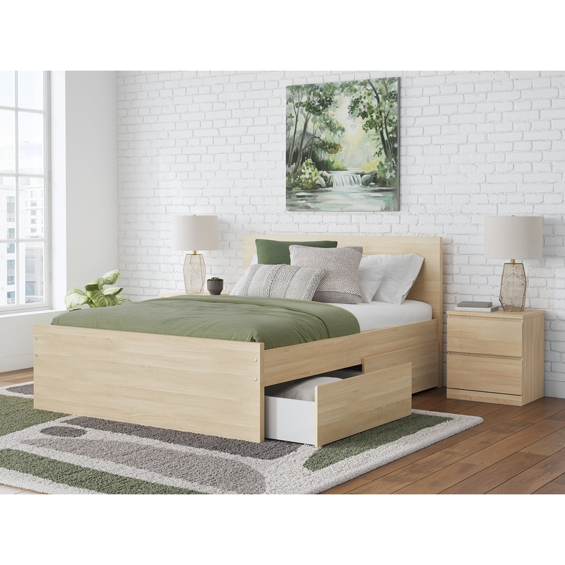 Onita Full Panel Platform Bed with 2 Side Storage