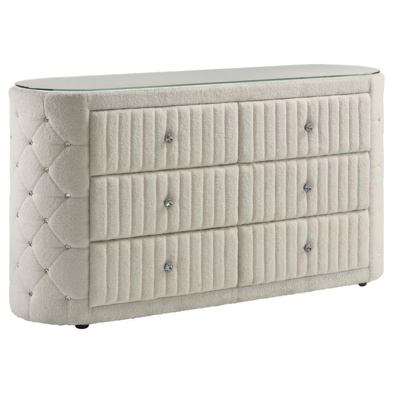 Sonya – 6-Drawer Upholstered Bedroom Dresser