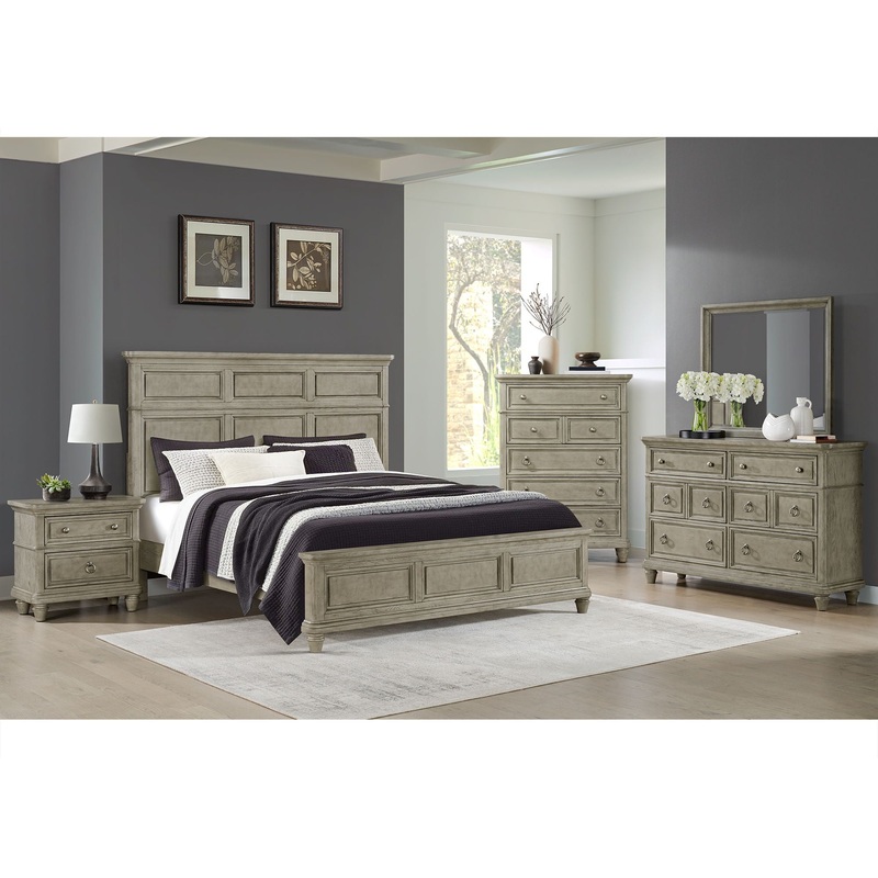 Whit-Ash – Panel Bedroom Set|Dark Gray|3 Pc. Bed, Chest, Nightstand|5 Pc. Bed, Dresser, Mirror, Chest, Nightstand|King|Queen