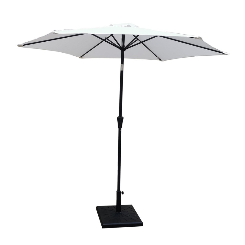 8.8′ Outdoor Aluminum Patio Umbrella With 42 Pound Square Resin Umbrella Base