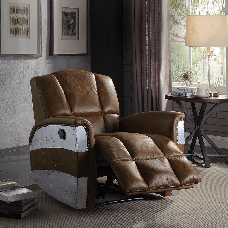Brancaster – Power Motion Recliner – Retro Brown Top Grain Leather & Aluminum