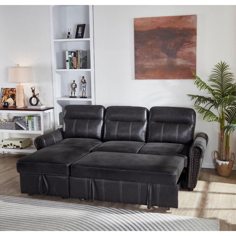 Comfort Sectional Sofa Bed|Black